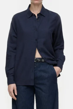 Closed Cotton-cashmere blend blouse Smokey blue Outlet