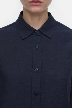 Closed Cotton-cashmere blend blouse Smokey blue Outlet