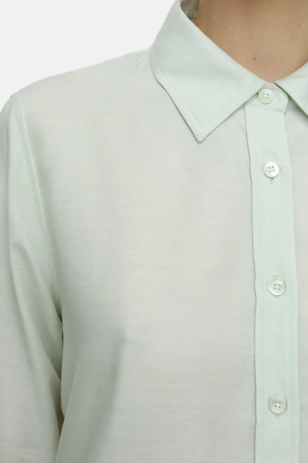 Closed Cotton-cashmere blend blouse Giada green Hot
