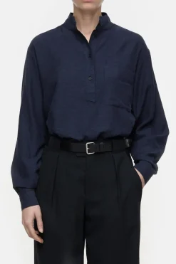 Closed Cotton-cashmere blend blouse Smokey blue Clearance