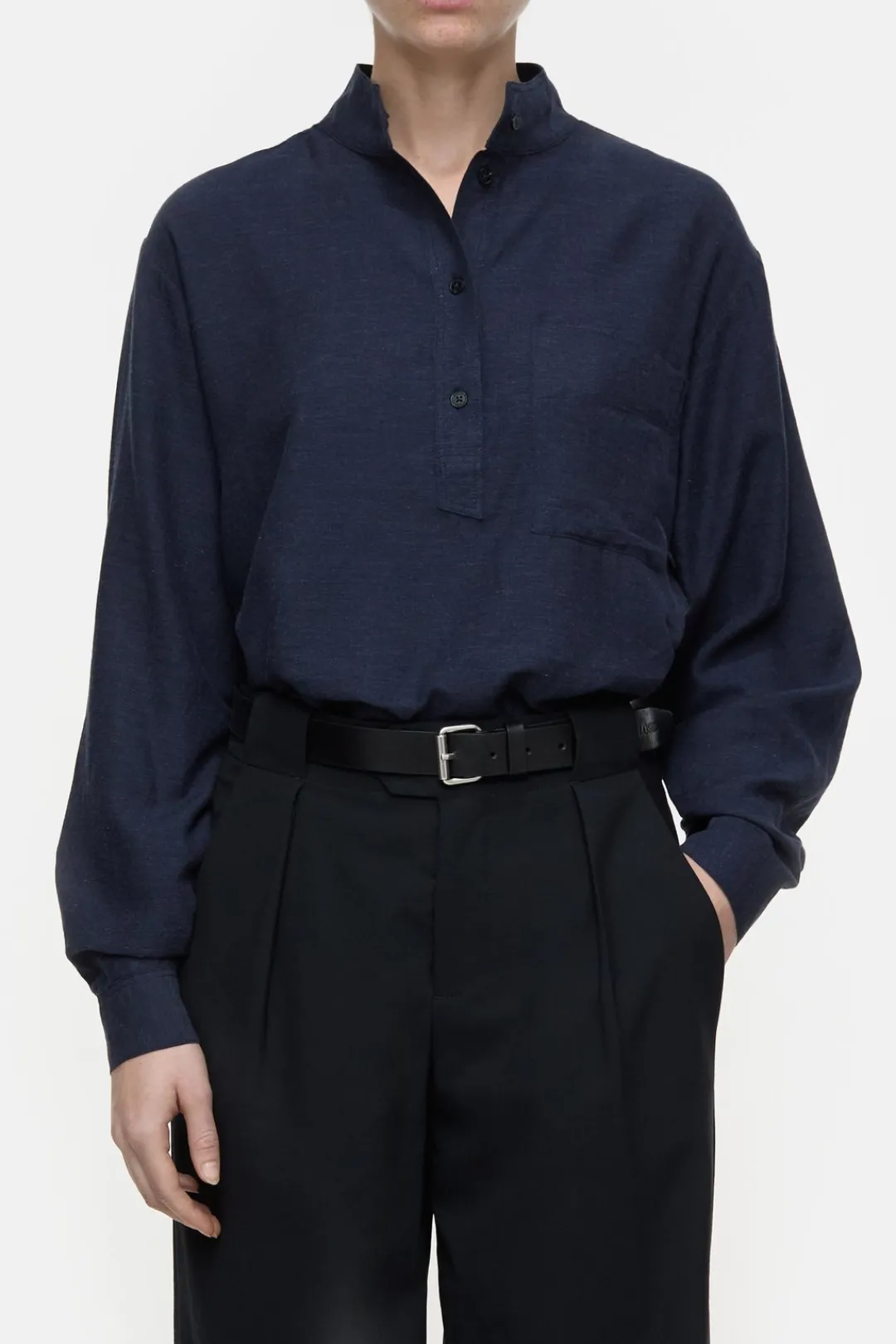 Closed Cotton-cashmere blend blouse Smokey blue Clearance