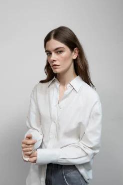 Closed Cotton-cashmere blend blouse Shortbread beige Online