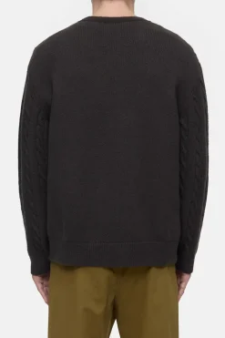 Closed Cotton-mix jumper Tapenade grey Outlet
