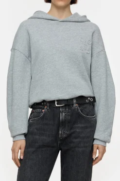 Closed Cropped Hoodie Light grey melange Outlet