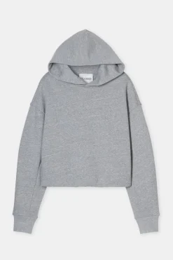 Closed Cropped Hoodie Light grey melange Outlet