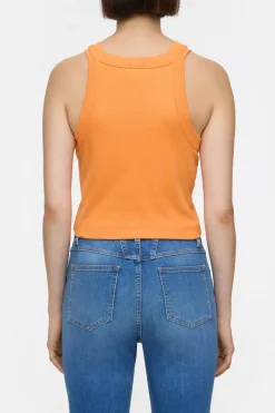Closed Cropped Racer Top Pumpkin orange Sale