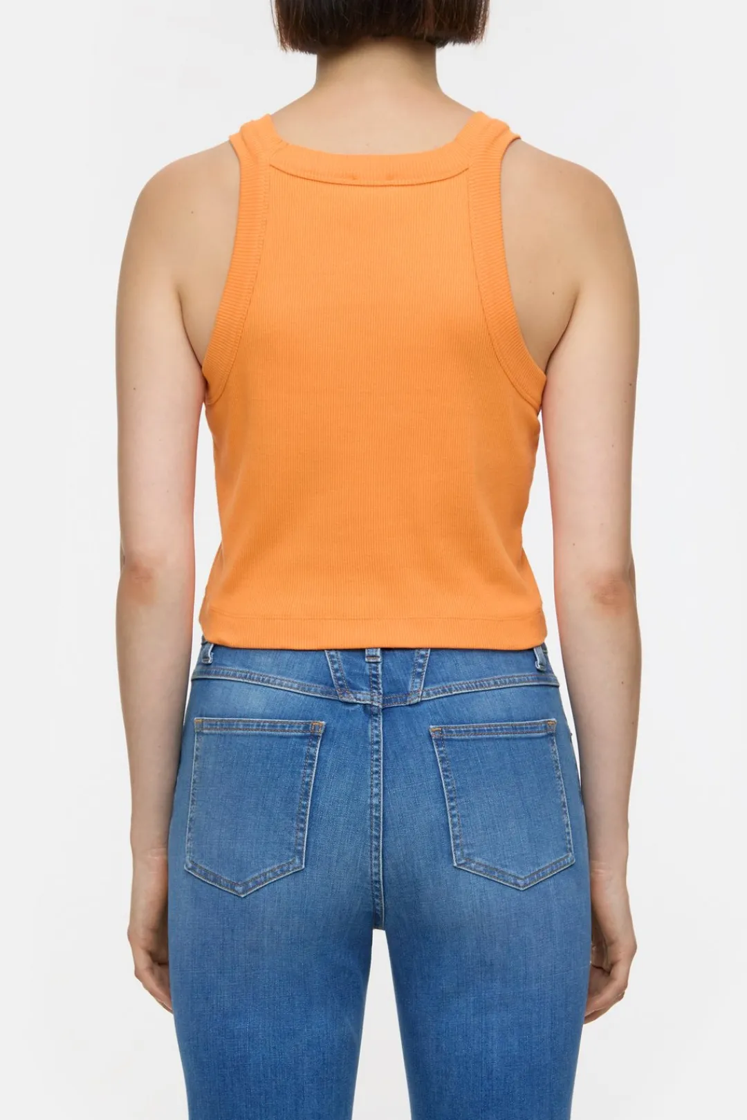 Closed Cropped Racer Top Pumpkin orange Sale