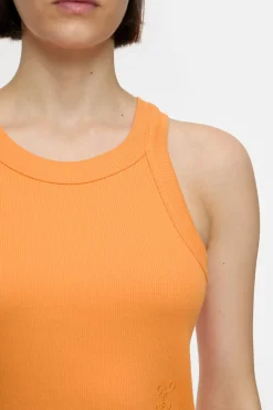 Closed Cropped Racer Top Pumpkin orange Sale