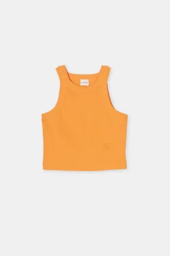 Closed Cropped Racer Top Pumpkin orange Sale