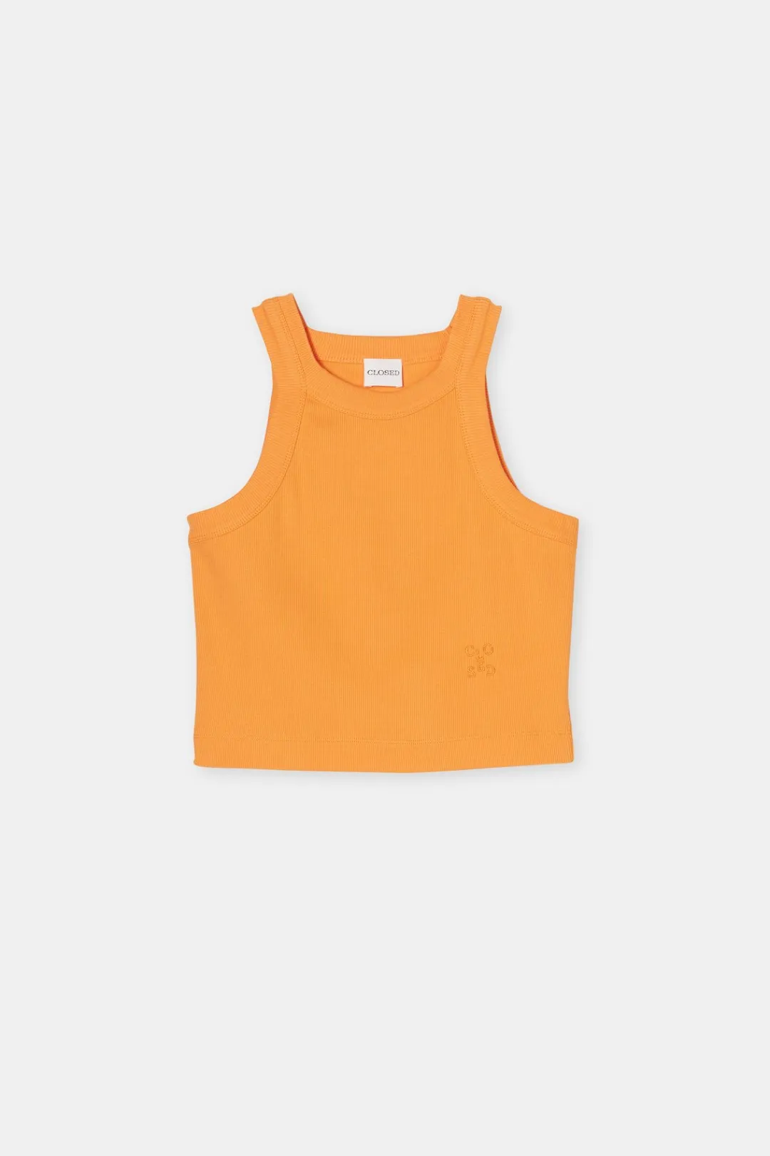 Closed Cropped Racer Top Pumpkin orange Sale
