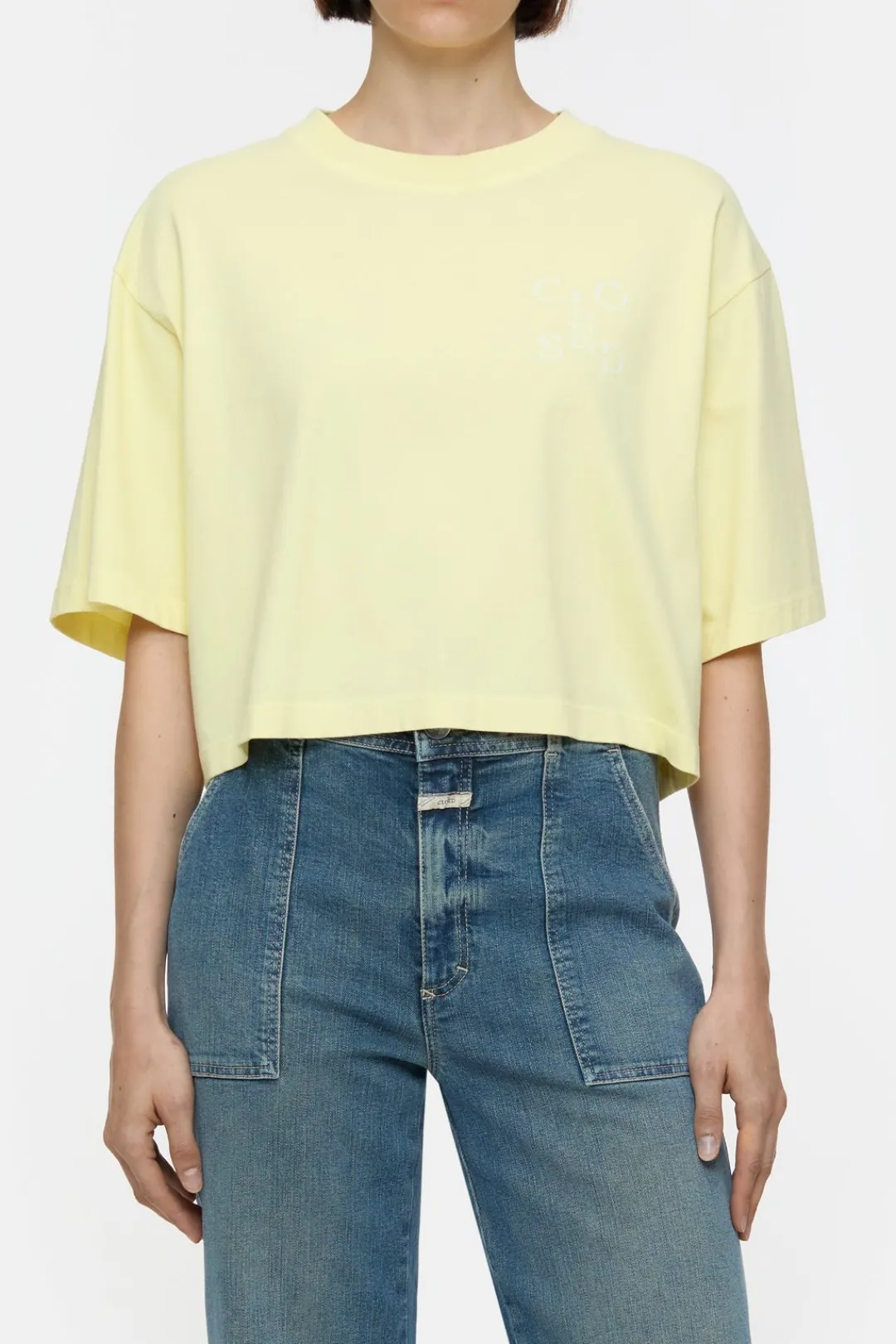 Closed Cropped T-Shirt Vanilla beige Sale