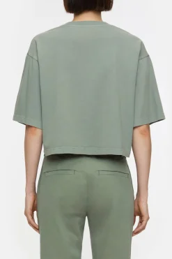 Closed Cropped T-Shirt Faded green Sale