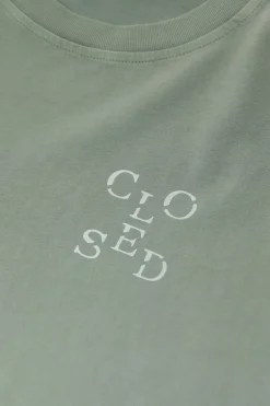 Closed Cropped T-Shirt Faded green Sale