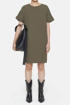 Closed Crêpe Dress Army green