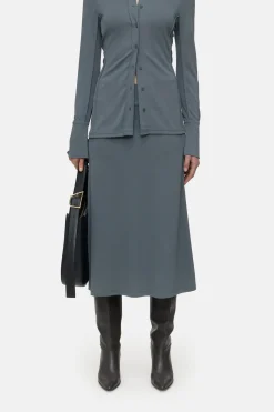 Closed Crêpe skirt Pini green Clearance