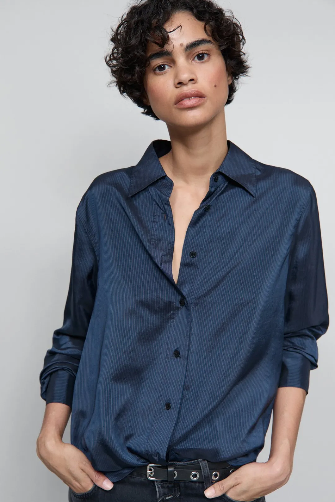 Closed Cupro blouse Space blue Online