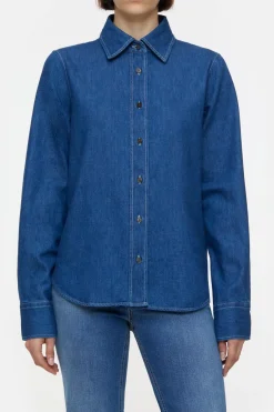 Closed Denim blouse with logo Dark blue New