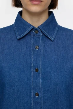 Closed Denim blouse with logo Dark blue New