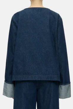 Closed Denim long-sleeved top Dark blue Discount