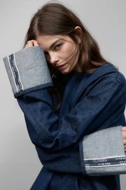 Closed Denim long-sleeved top Dark blue Discount