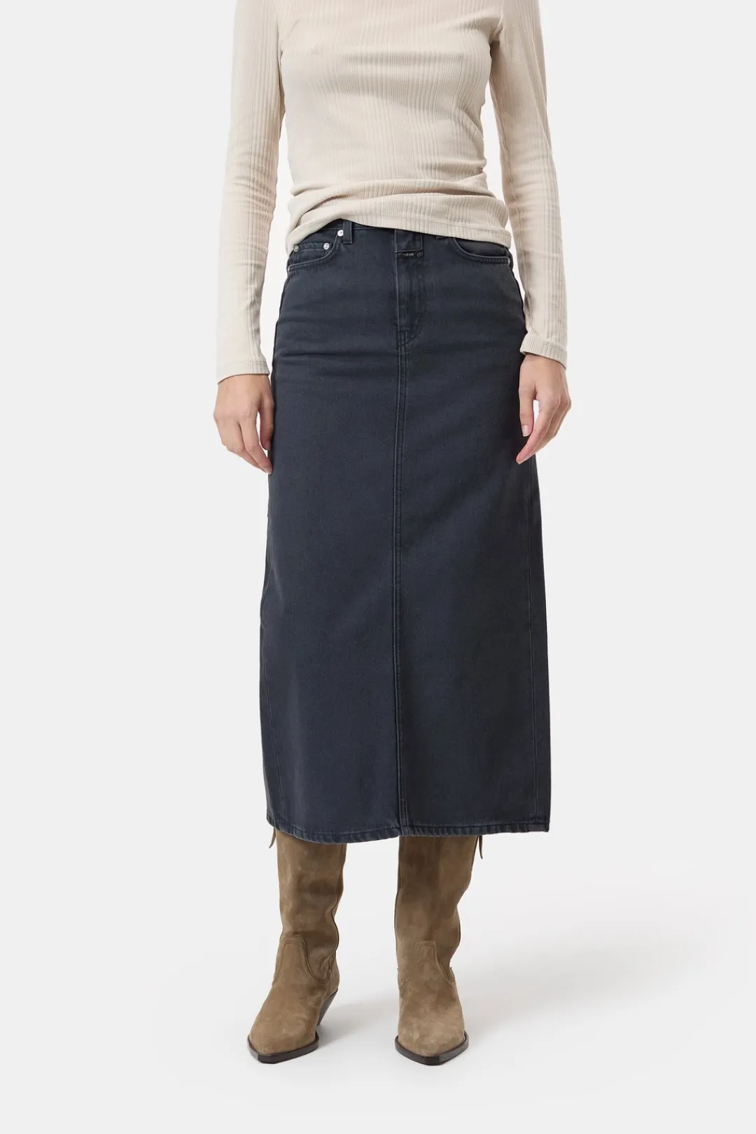 Closed Denim pencil skirt Dark grey Hot