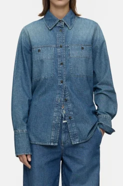Closed Denim shirt with pockets Mid blue Online