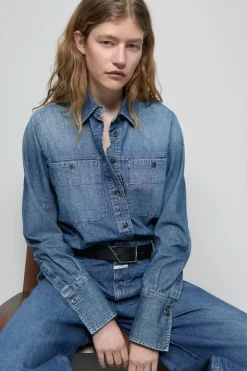 Closed Denim shirt with pockets Mid blue Online