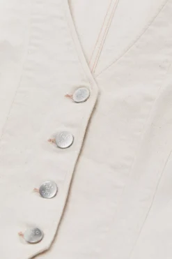 Closed Denim vest Ivory Sale