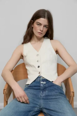 Closed Denim vest Ivory Sale