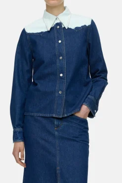 Closed Denim western shirt Mid blue Hot