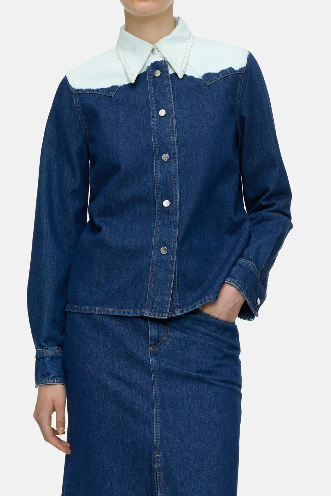 Closed Denim western shirt Mid blue Hot