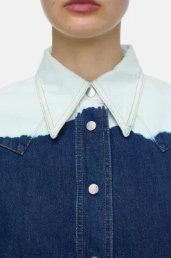 Closed Denim western shirt Mid blue Hot