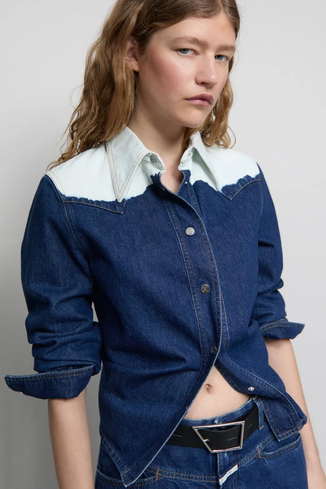 Closed Denim western shirt Mid blue Hot