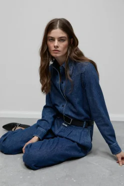 Closed Denim western shirt Mid blue Outlet