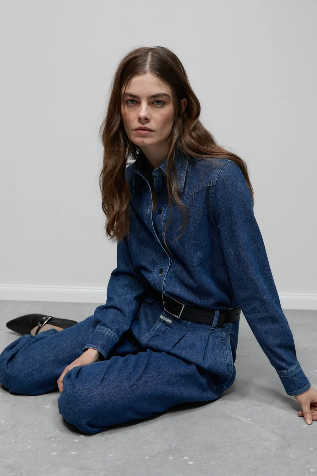 Closed Denim western shirt Mid blue Outlet