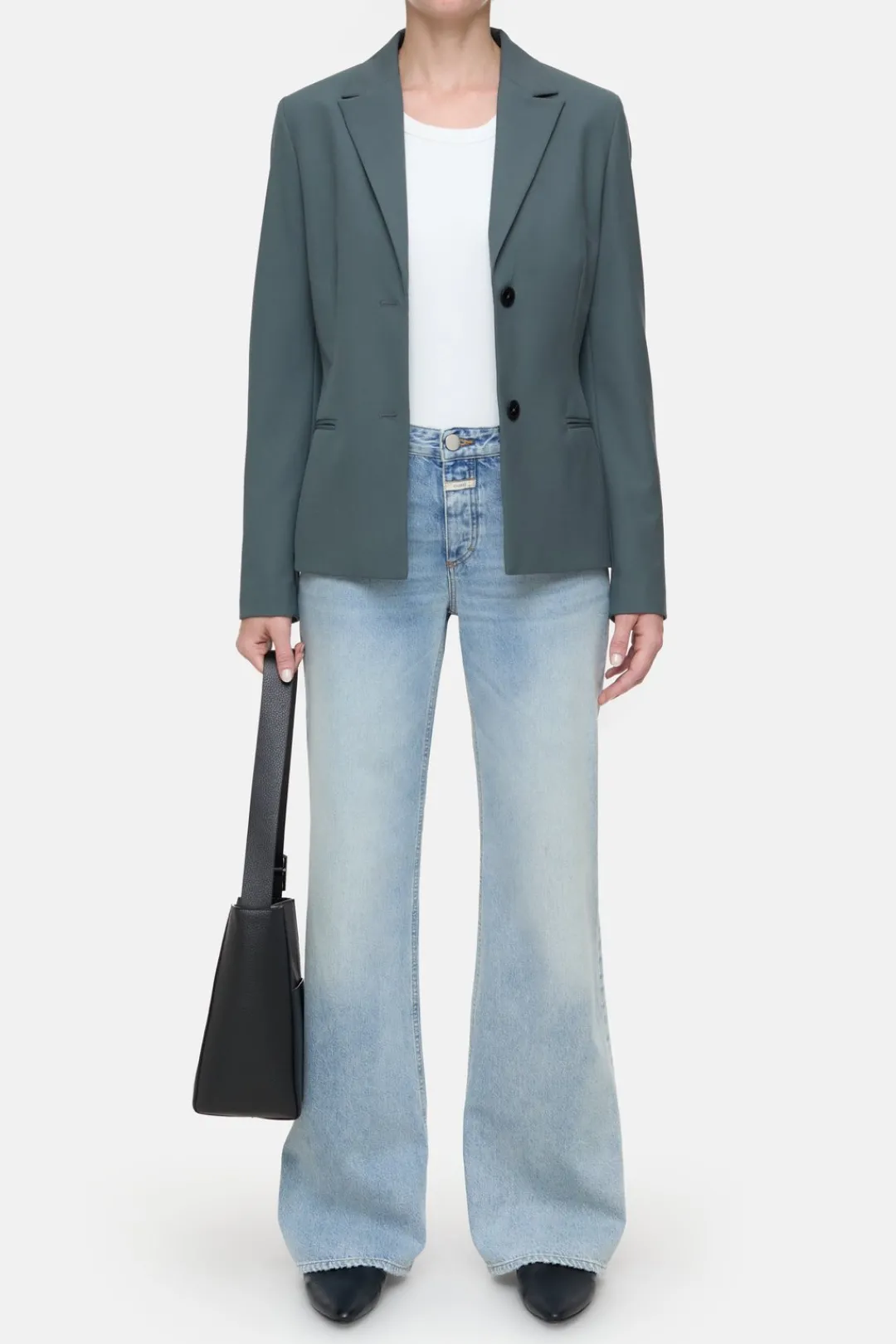 Closed Fitted blazer Pini green Clearance