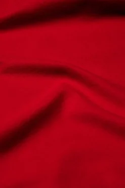 Closed Fringed scarf made from virgin wool Chili pepper red Outlet
