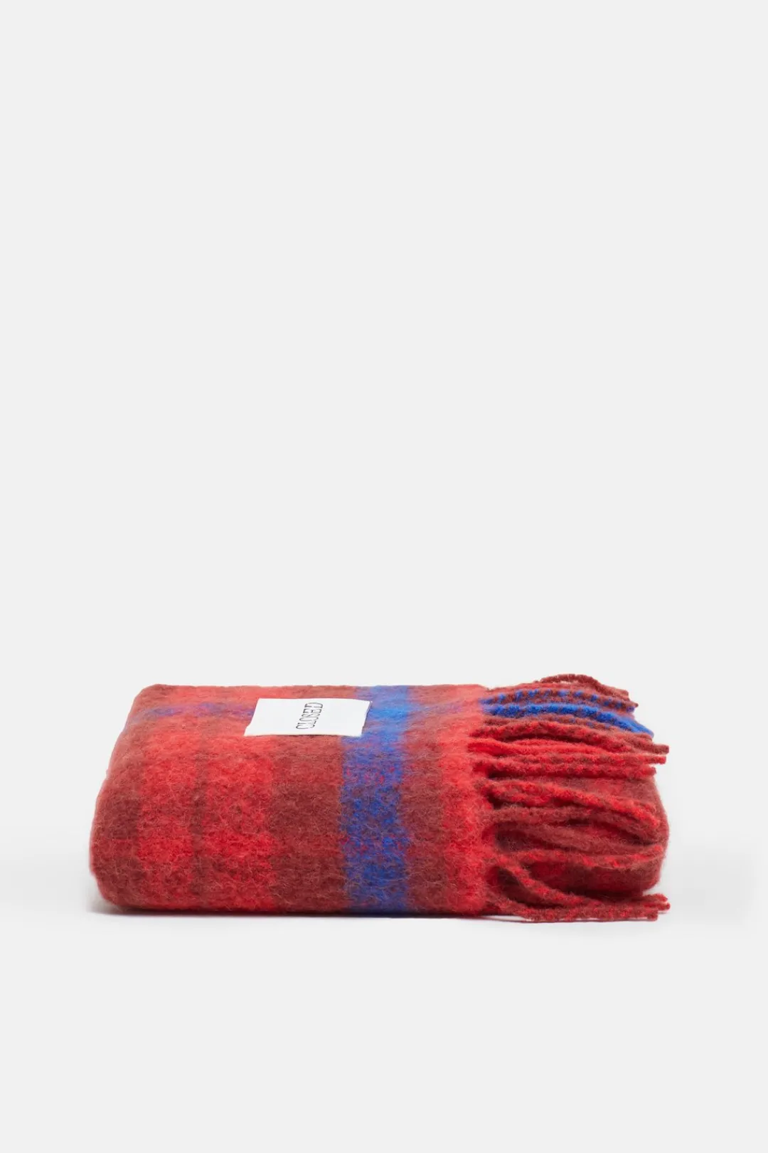 Closed Glencheck scarf made from alpaca mix Hibiscus red Clearance