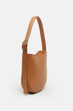 Closed Half Round Bag medium Biscotti brown Sale