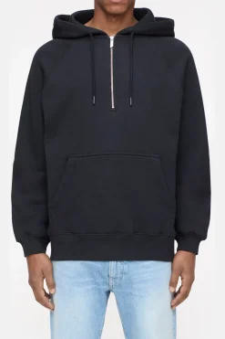 Closed Half-Zip Hoodie Black Outlet