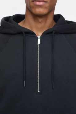 Closed Half-Zip Hoodie Black Outlet