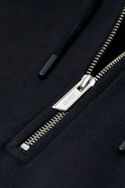 Closed Half-Zip Hoodie Black Outlet