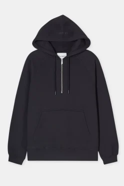 Closed Half-Zip Hoodie Black Outlet