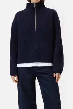 Closed Half-zip jumper made from wool Dark night Sale