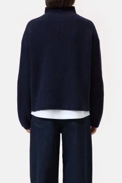 Closed Half-zip jumper made from wool Dark night Sale