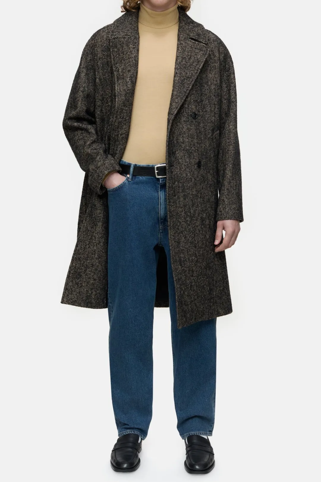 Closed Herringbone coat Black Outlet