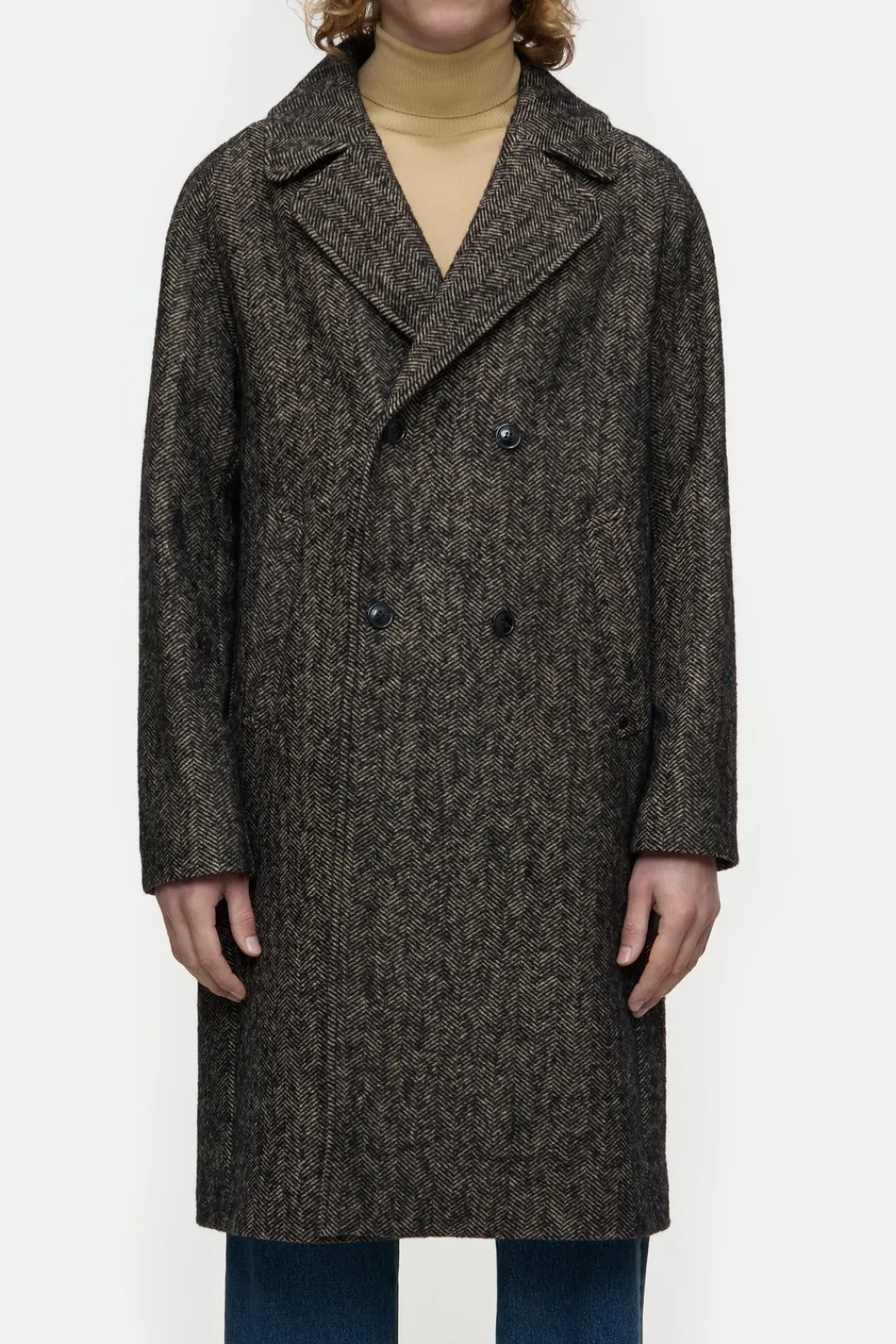 Closed Herringbone coat Black Outlet