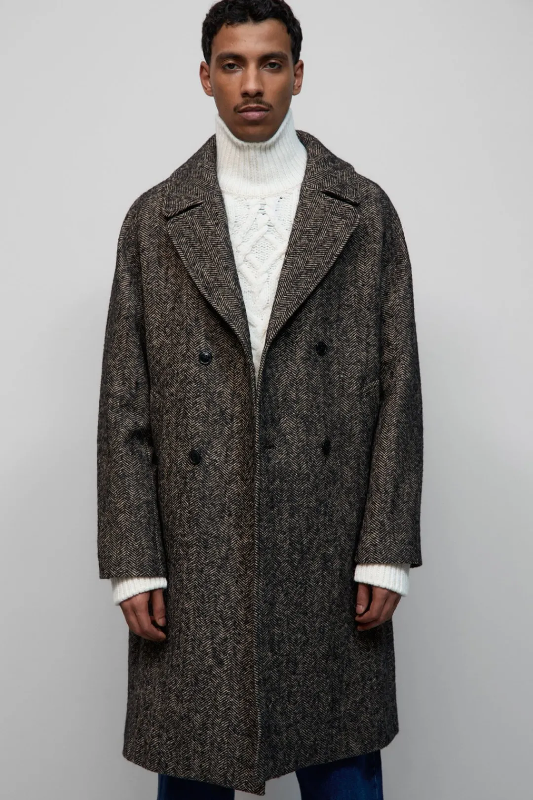 Closed Herringbone coat Black Outlet