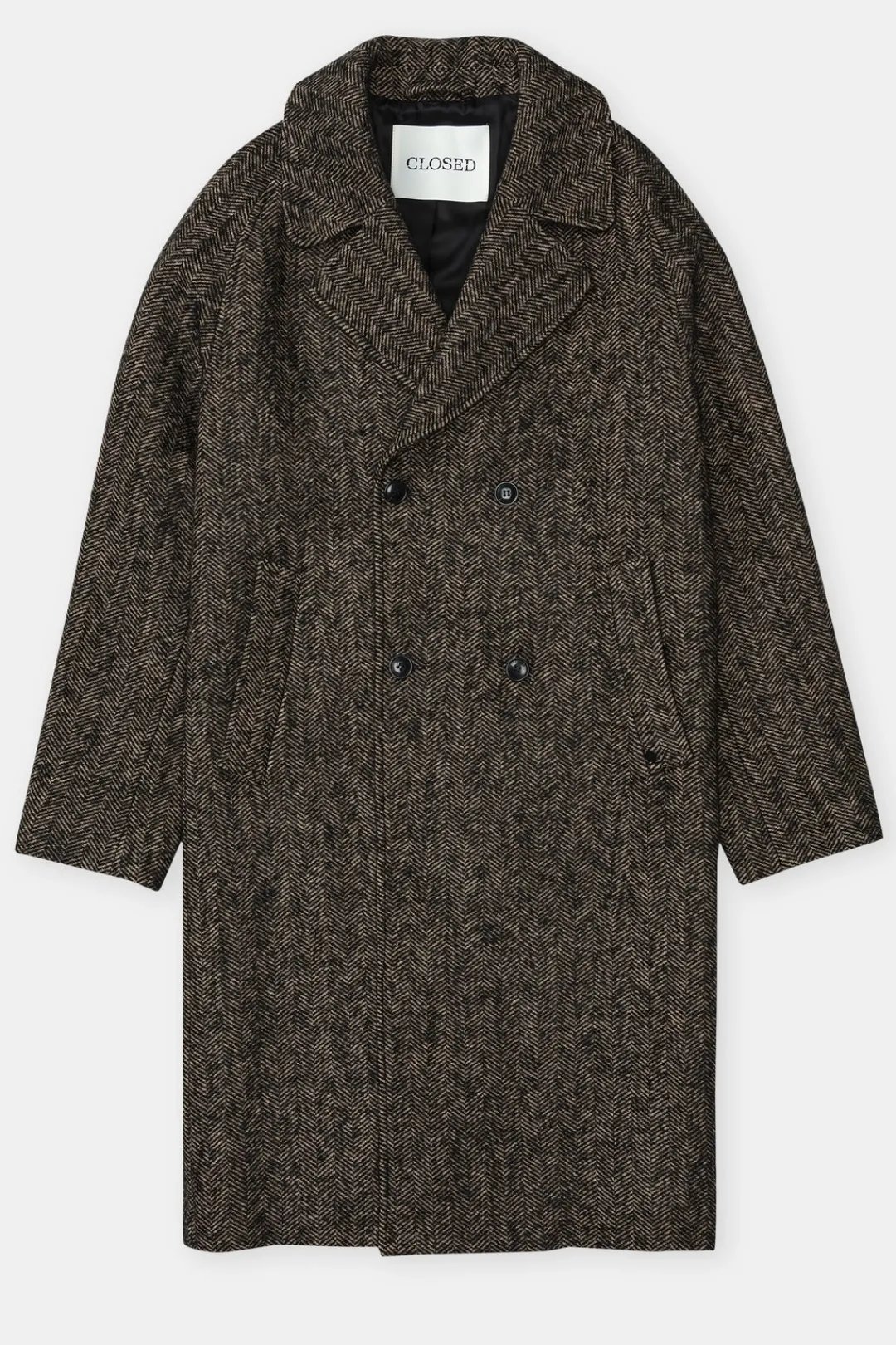 Closed Herringbone coat Black Outlet