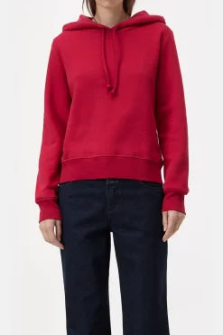 Closed Hoodie made from organic cotton Chili pepper red Clearance